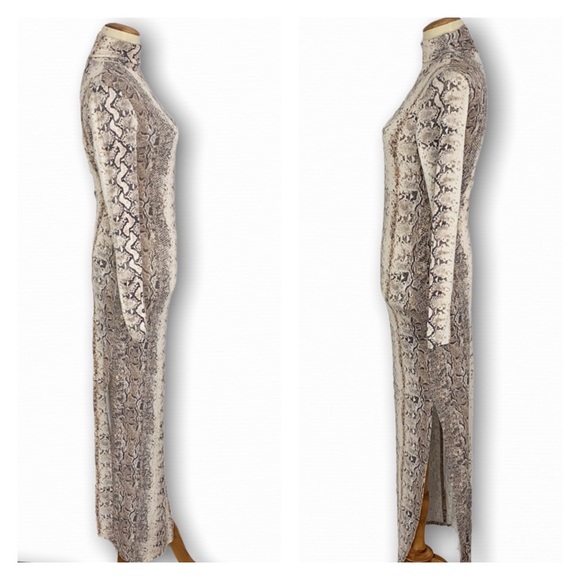 GENERATION LOVE SnakeSkin Mock Neck Bodycon Maxi - Picture 4 of 14